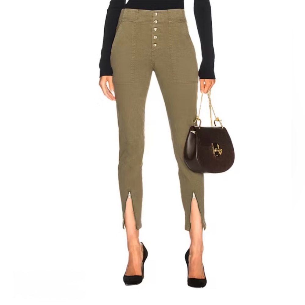 A.L.C. New Olive Green Button-Fly Ankle Pants